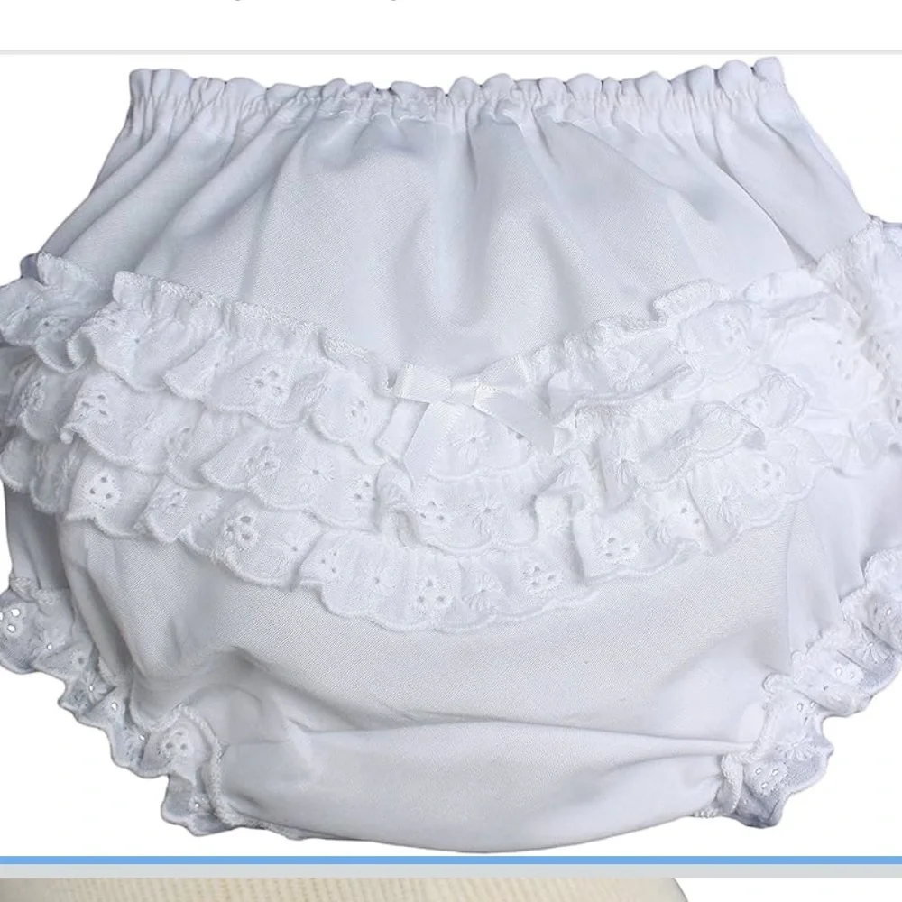 New Little Things Mean a Lot White Eyelet Diaper Cover, newborn 0-3 months